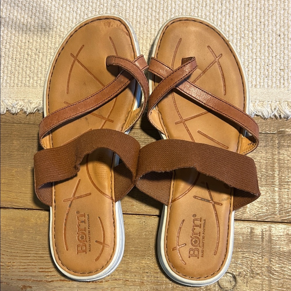 Born Tan Leather Sandals